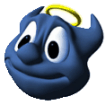 braune Deiferl, blau übermalt ....